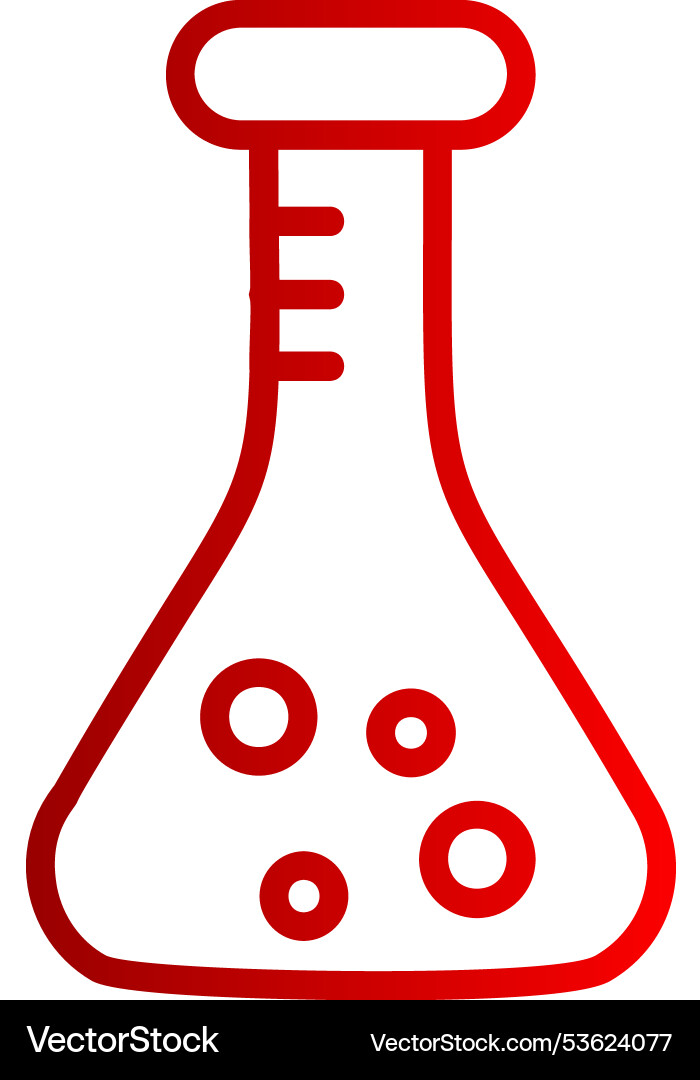 Flask line gradient icon vector image