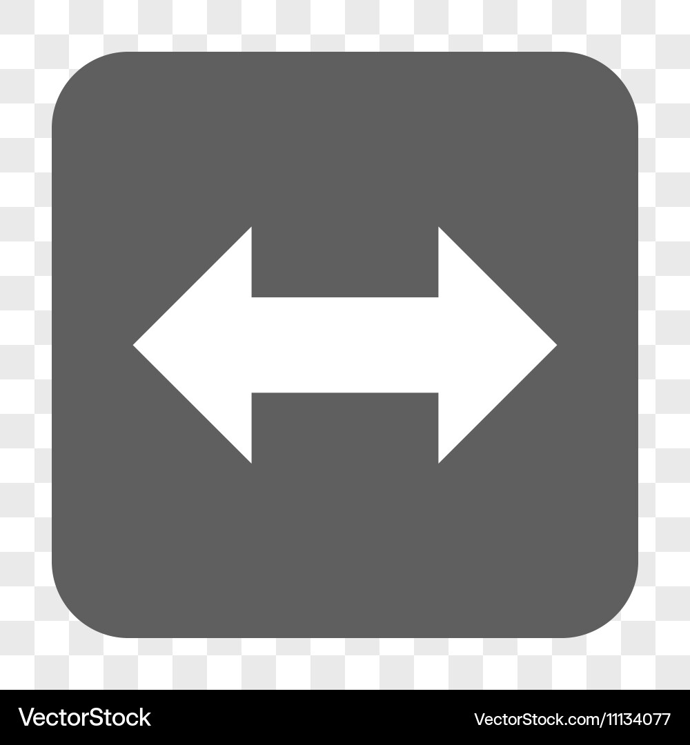 Horizontal exchange arrows rounded square button vector image