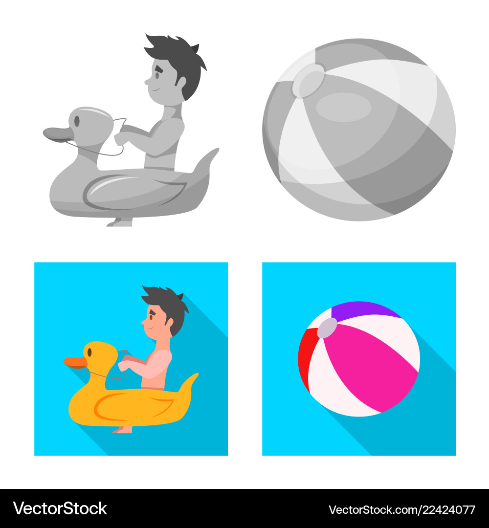 Isolated object of pool and swimming icon set Vector Image