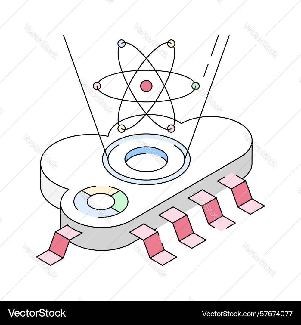 Quantum computing vector image