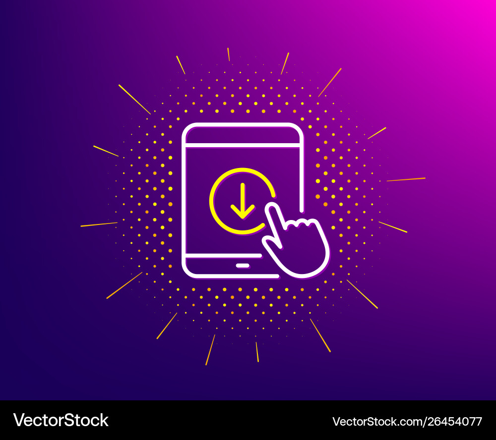 Scroll down tablet pc line icon scrolling screen Scroll down tablet pc line icon scrolling screen vector image