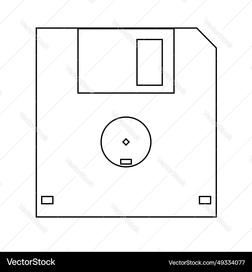 Simple of floppy disk personal computer component Simple of floppy disk personal computer component Vector Image