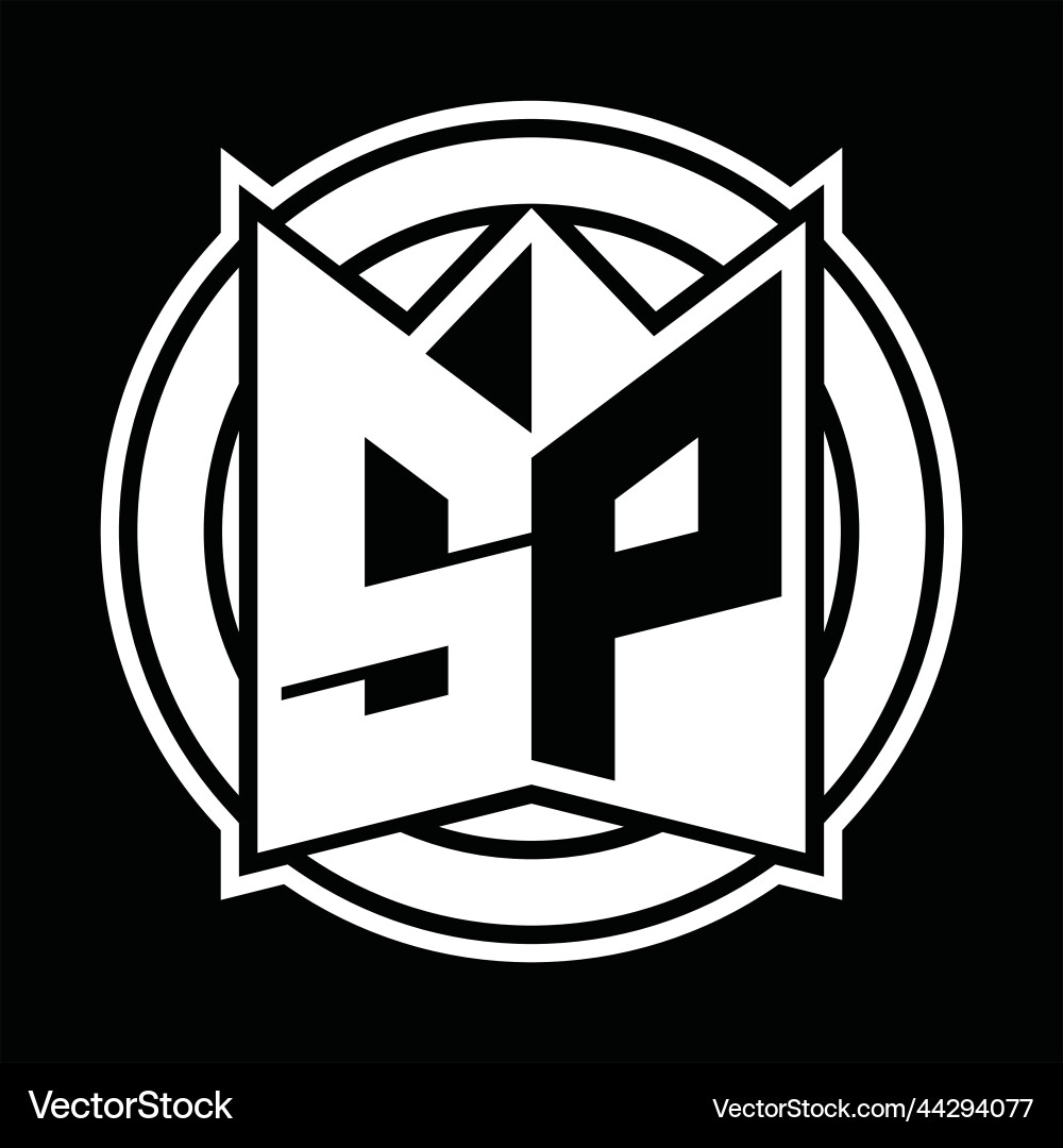 Sp logo monogram circle rounded design Vector Image
