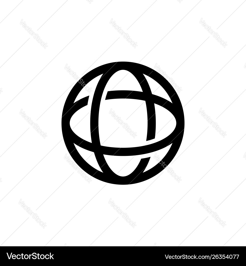 Web browser icon with line style internet vector image