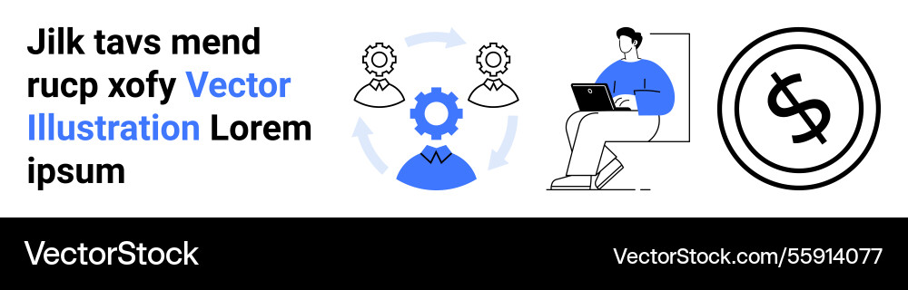 Workflow process with teamwork technology Workflow process with teamwork technology Vector Image