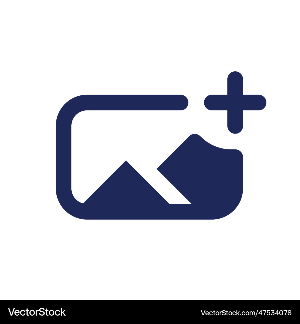 Add image black pixel perfect solid ui icon Add image black pixel perfect solid ui icon vector image