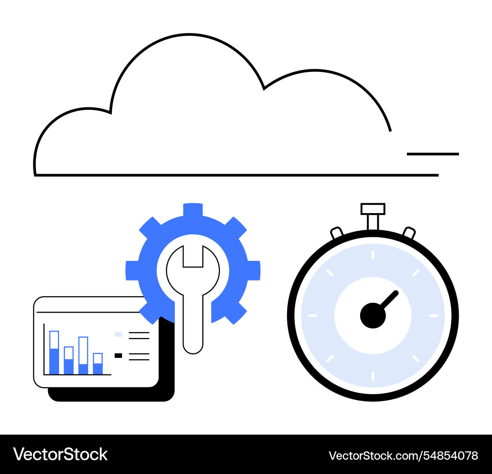 Cloud technology services optimizing performance Cloud technology services optimizing performance vector image
