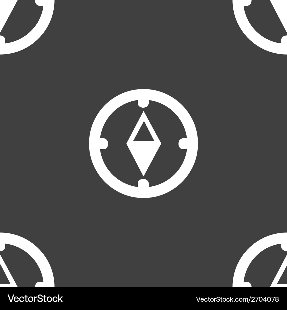 Compass web icon flat design seamless gray pattern vector image
