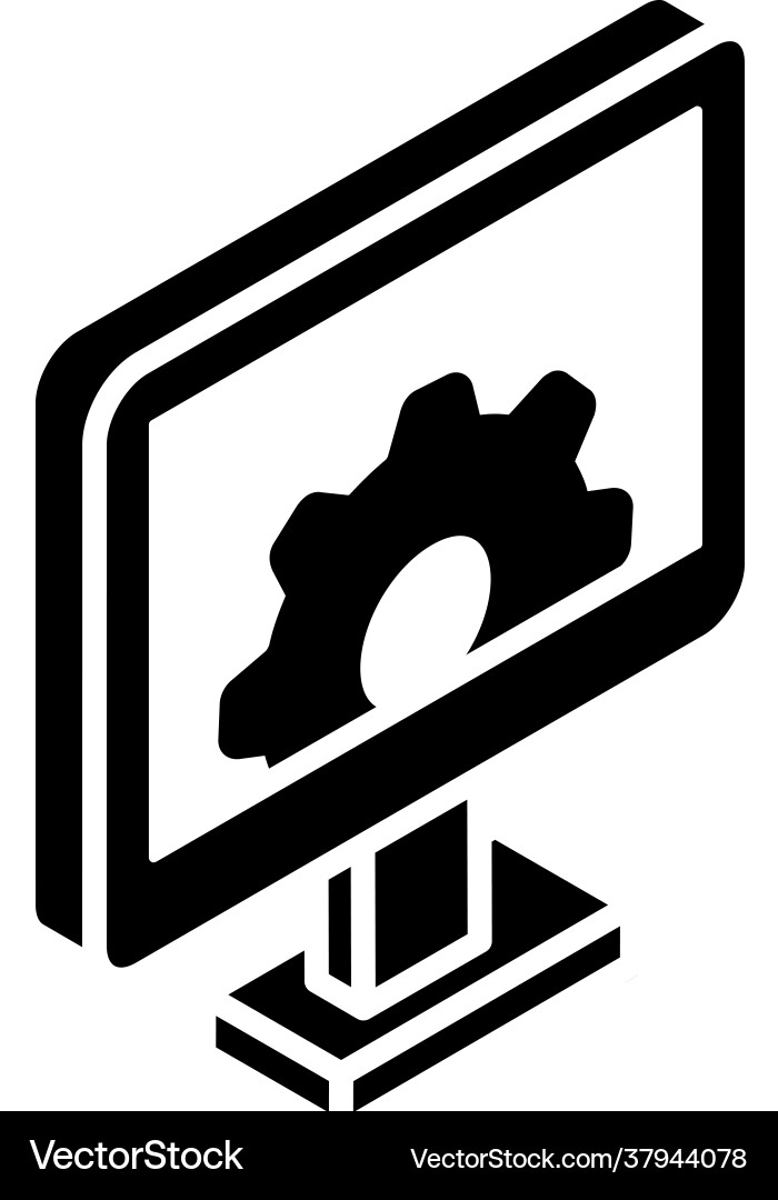 Computer setting vector image