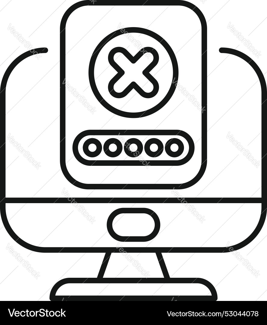 Computer zeigt falsche Passwort-Benachrichtigung Symbol Computer zeigt falsche Passwort-Benachrichtigung Symbol vektorbild