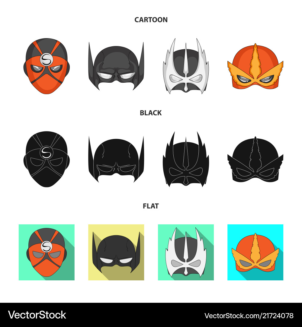 Design of hero and mask icon set Vector Image