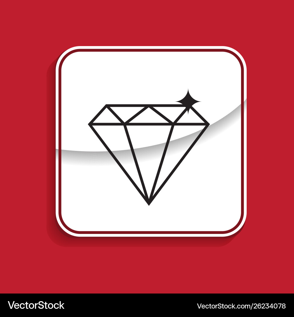 Diamond badge internet button on red background Diamond badge internet button on red background vector image