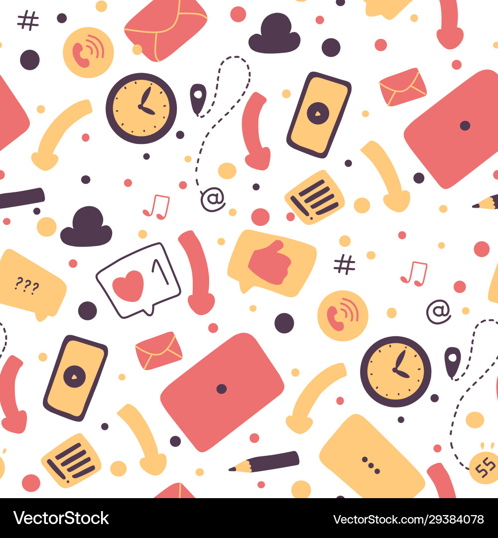 Digital addiction problem flat seamless pattern Digital addiction problem flat seamless pattern vector image