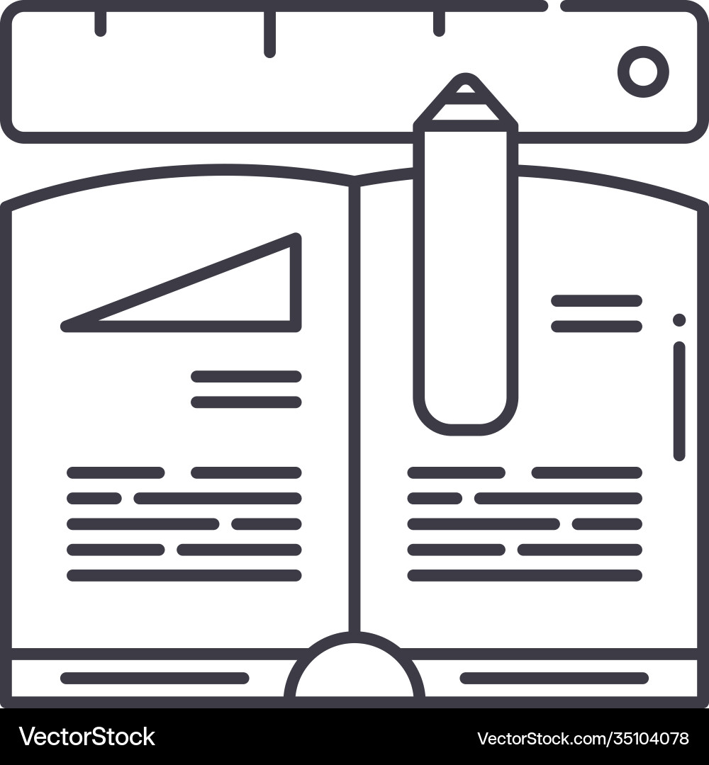 Homework icon linear isolated thin Homework icon linear isolated thin vector image