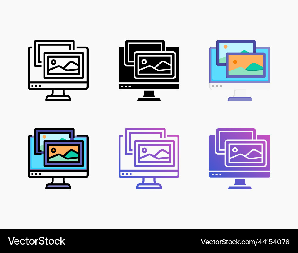 Image icon set with different styles Image icon set with different styles vector image