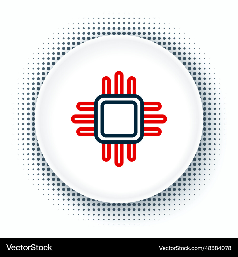 Line computer processor with microcircuits cpu Line computer processor with microcircuits cpu vector image
