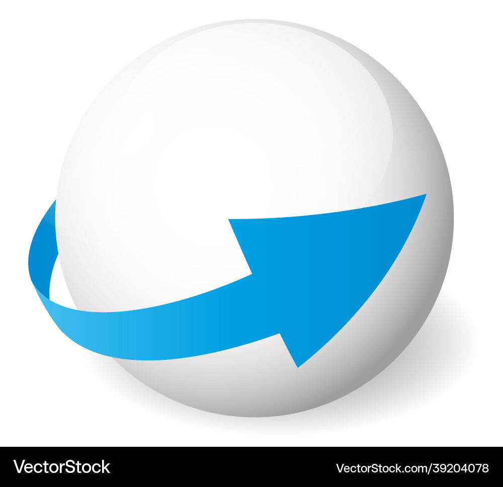 Loop circle arrow icon around sphere Vector Image