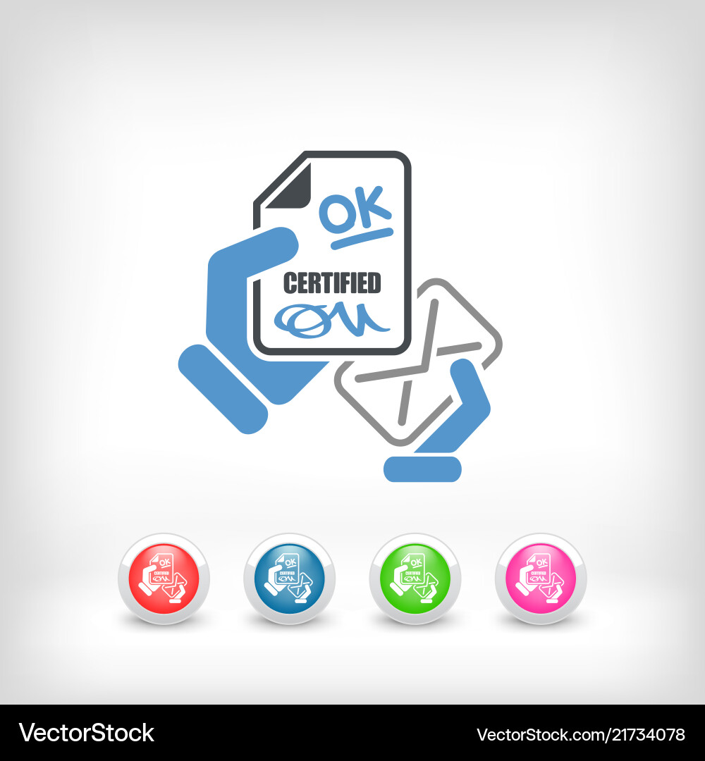 Mail with certification document vector image