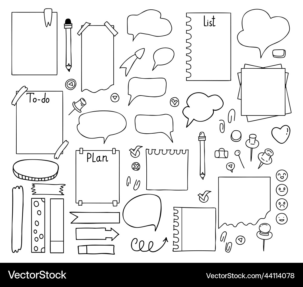 Notebook labels collection of stationery sheets Vector Image