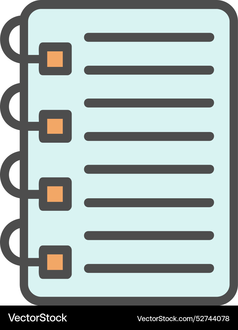 Notes line filled icon design Vector Image