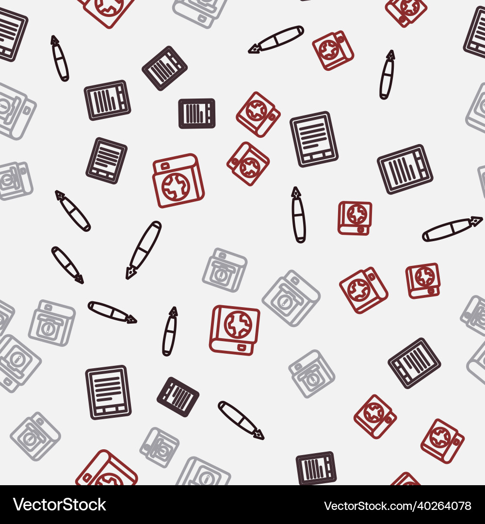 Set line fountain pen nib e-book reader user Set line fountain pen nib e-book reader user vector image