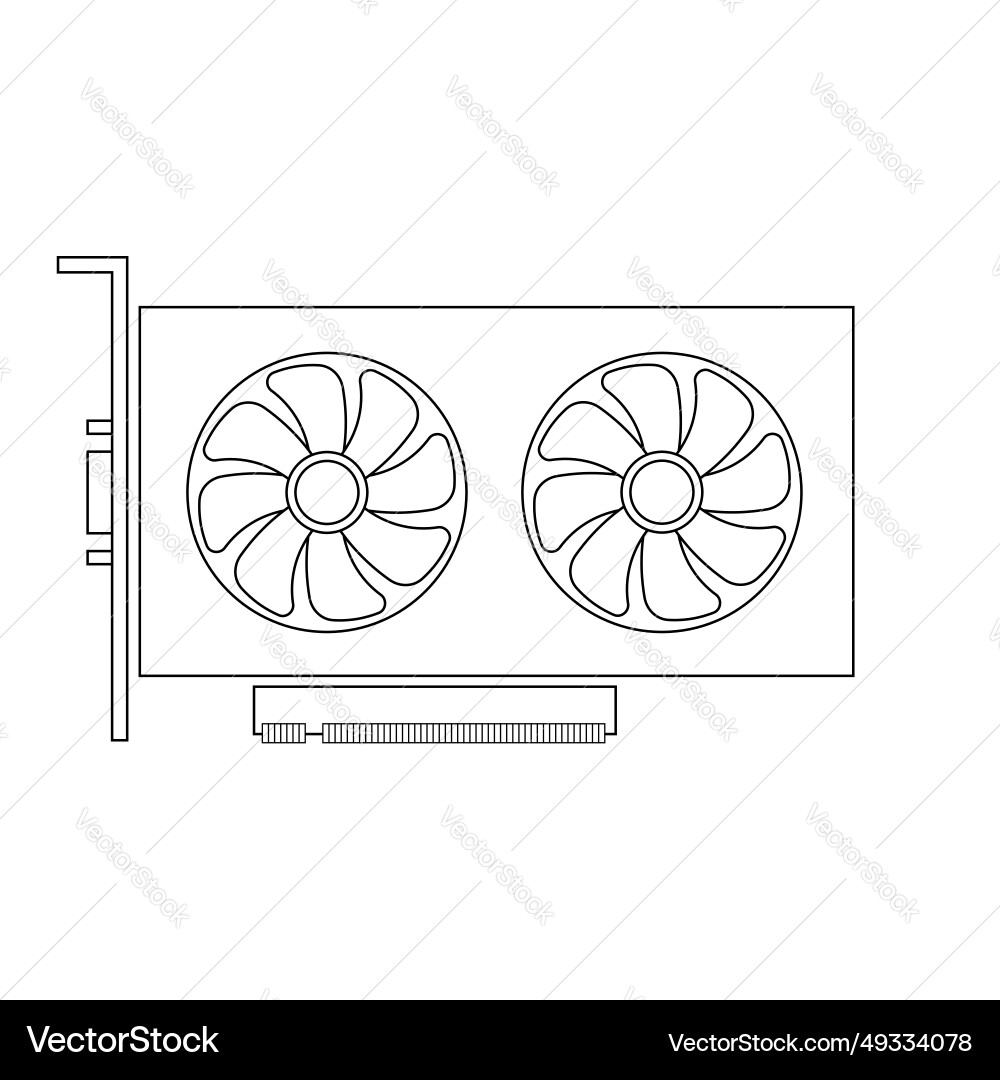 Simple of graphics card gpu personal computer Simple of graphics card gpu personal computer vector image
