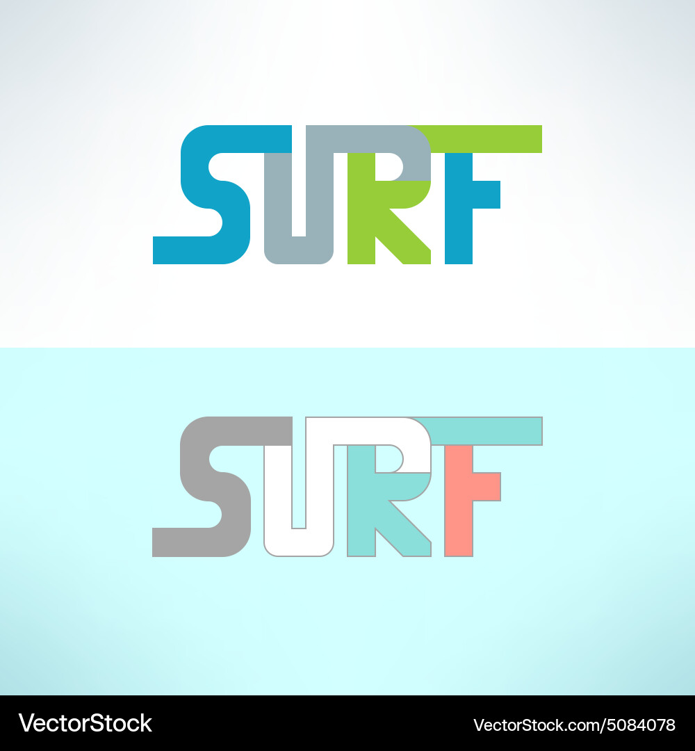 Surf colorful text design background Vector Image