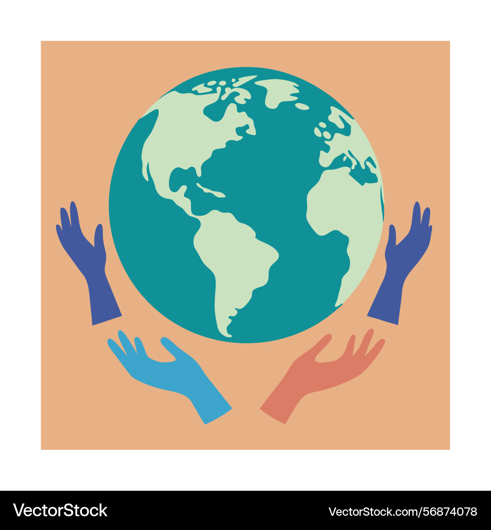Symbolic representation of global unity and human vector image