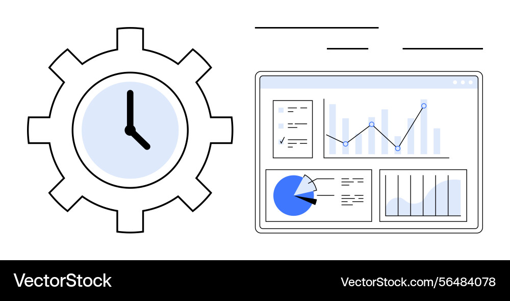 Time management and data analysis represented Time management and data analysis represented Vector Image