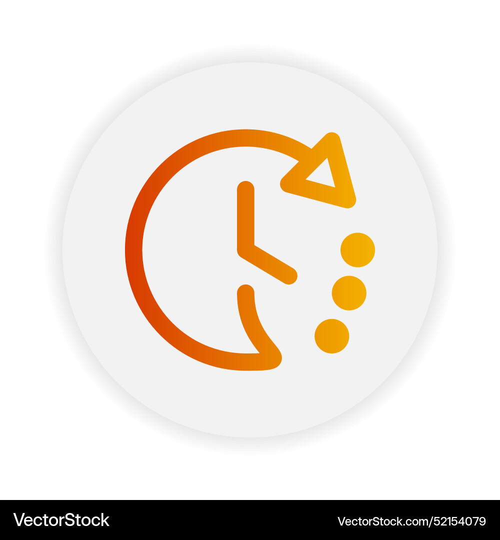24 hours outline icon with gradient color Vector Image