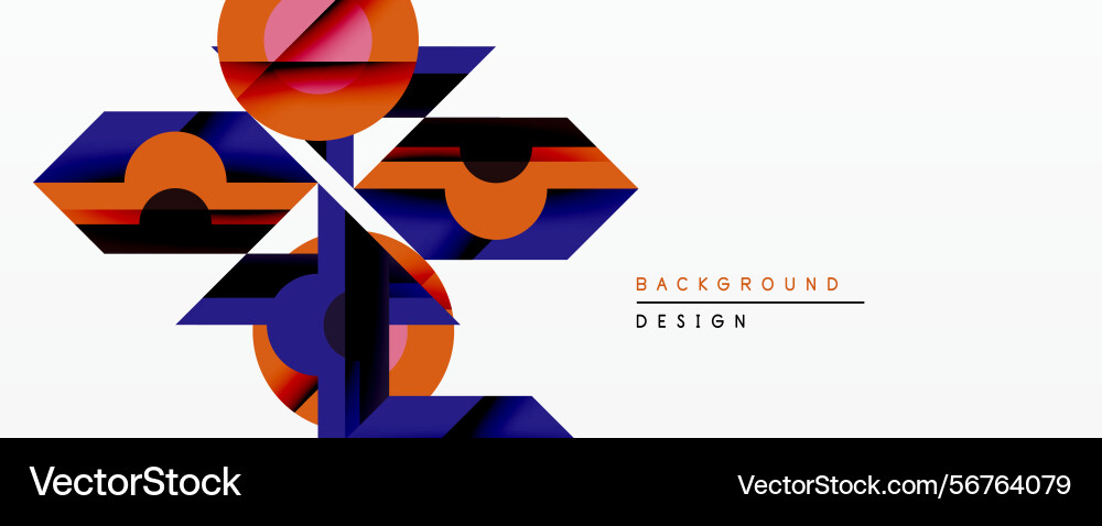 Abstract geometric design features overlapping vector image