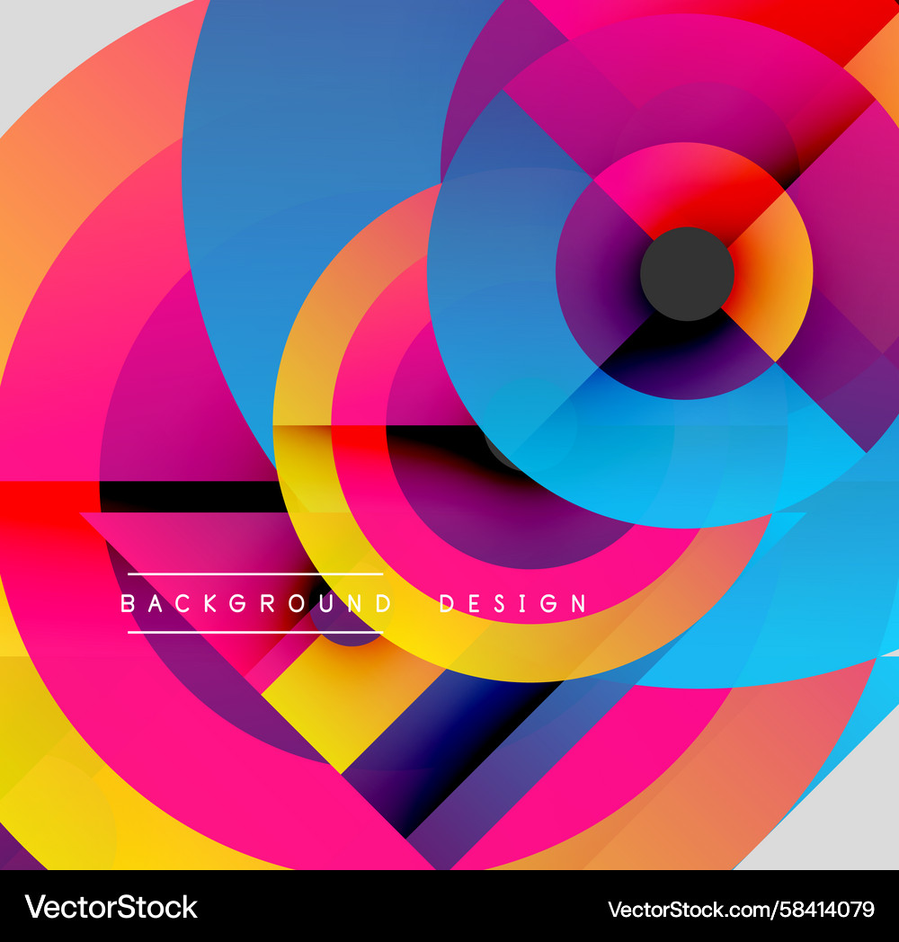 Abstract vibrant circles overlap creating dynamic Abstract vibrant circles overlap creating dynamic Vector Image