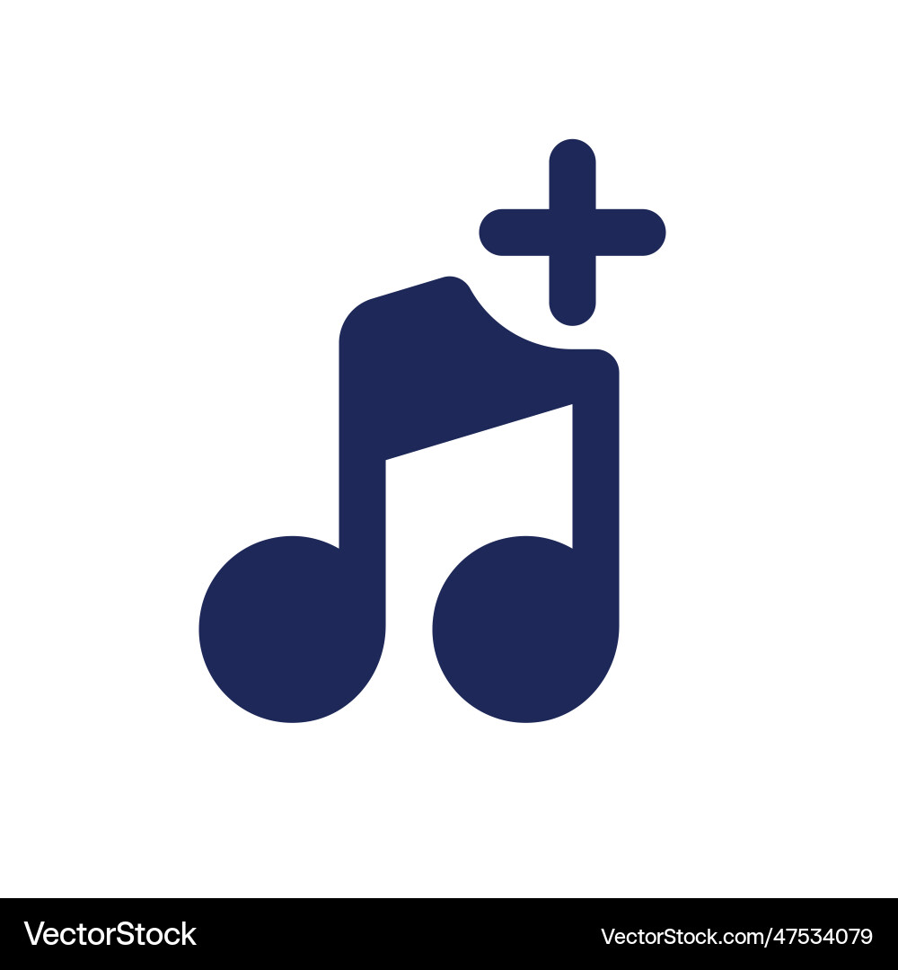 Add audio black pixel perfect solid ui icon Add audio black pixel perfect solid ui icon vector image