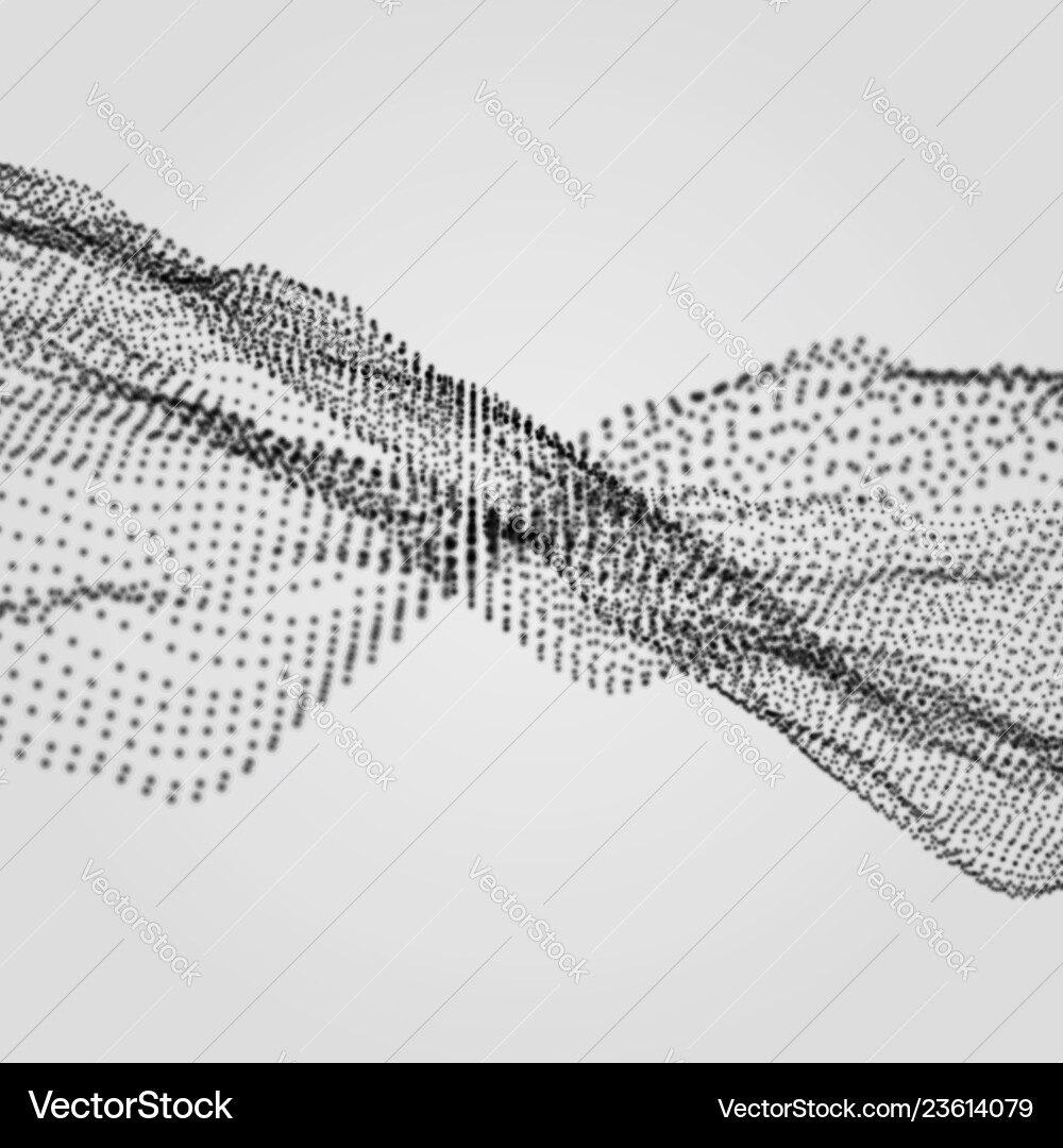 Array with dynamic emitted particles 3d grid Array with dynamic emitted particles 3d grid vector image