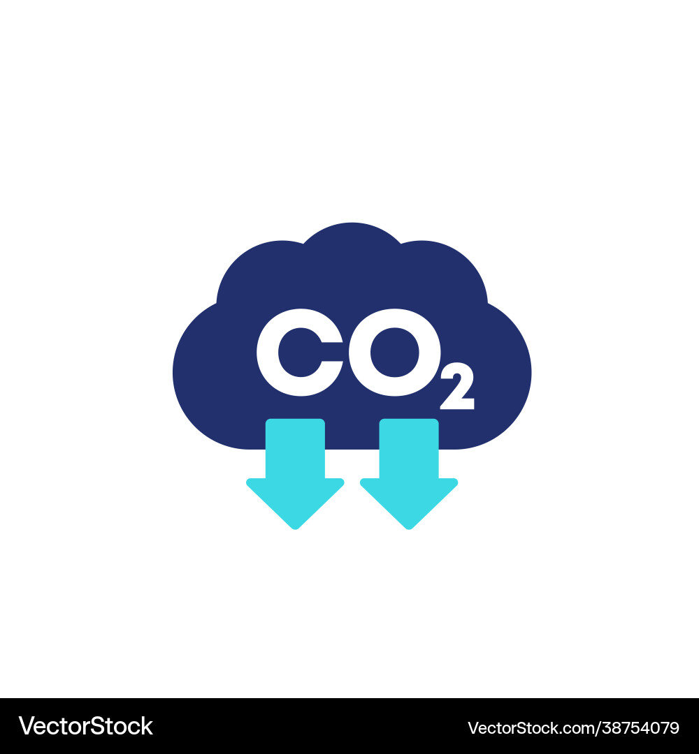 Co2 gas carbon emission reducing icon Royalty Free Vector