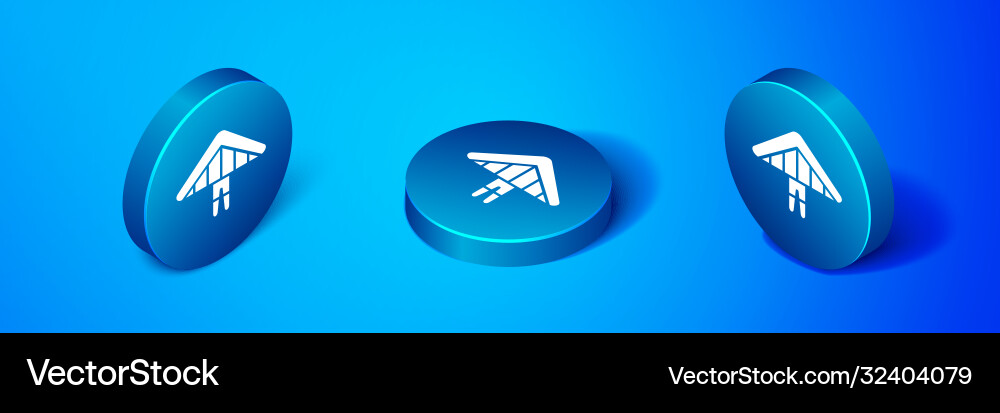 Isometric hang glider icon isolated on blue Isometric hang glider icon isolated on blue vector image