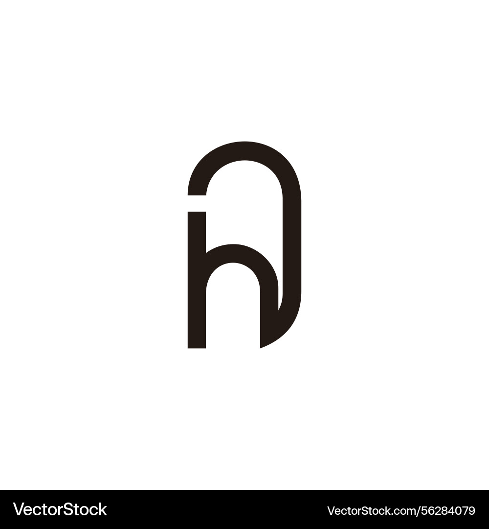 Letter hd abstract linked loop simple logo Vector Image
