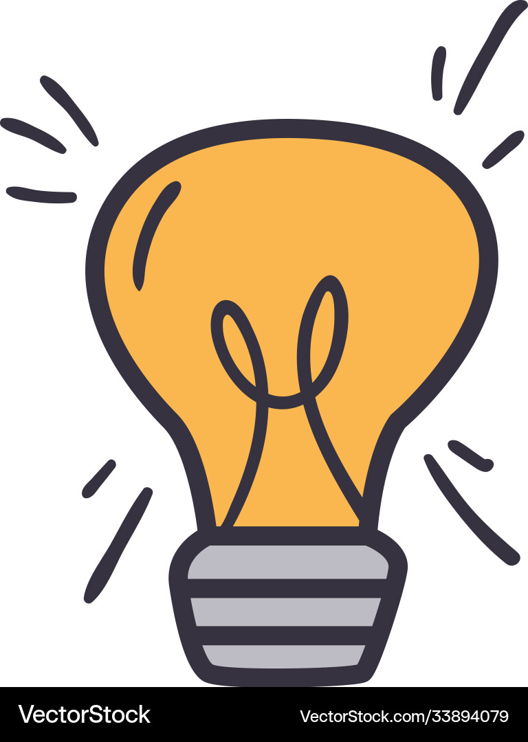 Light bulb line and fill style icon design Vector Image