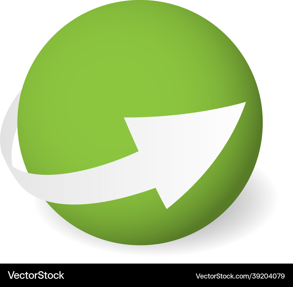 Loop circle arrow icon around sphere Loop circle arrow icon around sphere vector image