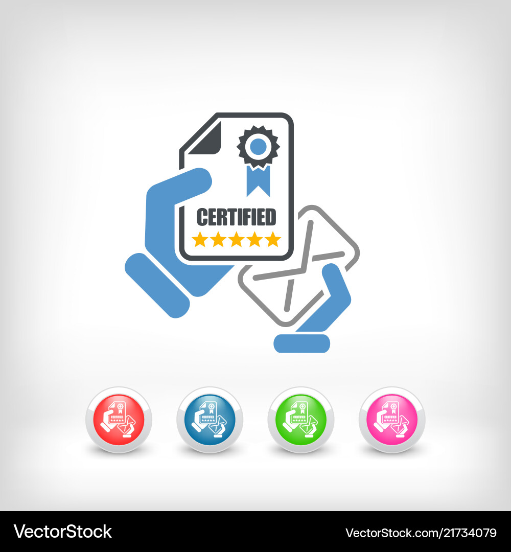 Mail with certification document Mail with certification document Vector Image