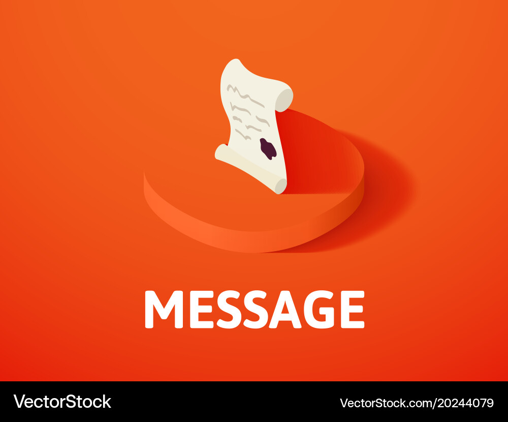 Message isometric icon isolated on color Vector Image