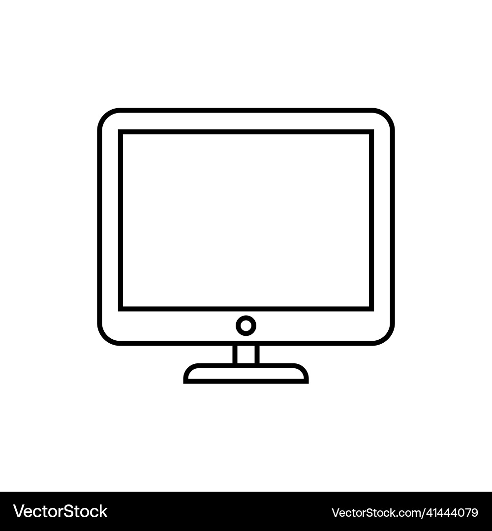 Monitor line icon modern simple flat for web site Monitor line icon modern simple flat for web site vector image
