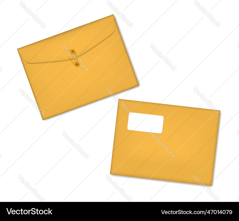 Paper Envelope File Folder with String vector image