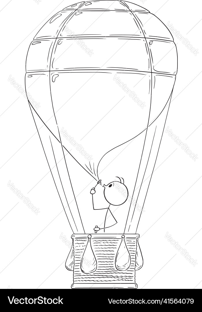 Person fliegt in Luftballon aus Seifenblase Person fliegt in Luftballon aus Seifenblase vektorbild