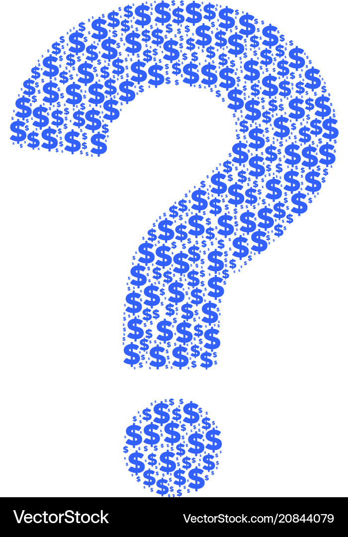 Question collage of dollar and dots Question collage of dollar and dots vector image