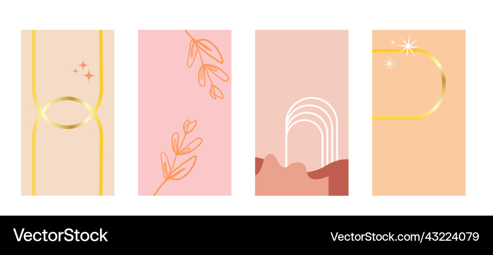 Set of 4 abstract background for social media Set of 4 abstract background for social media Vector Image