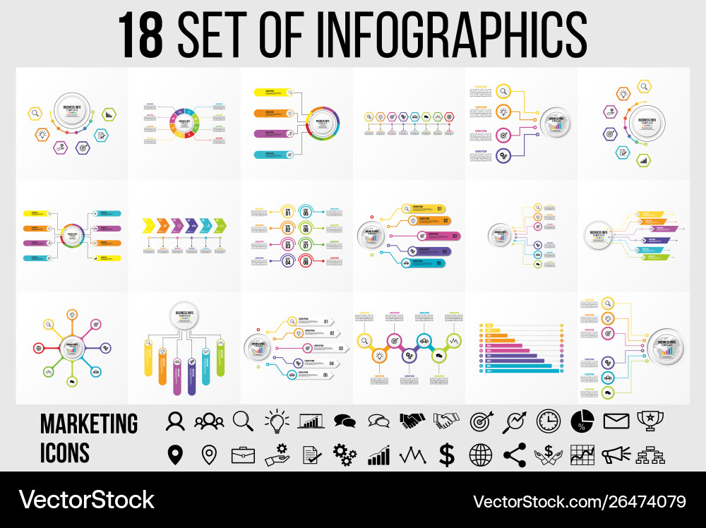 Set of infographics elements design template Set of infographics elements design template vector image