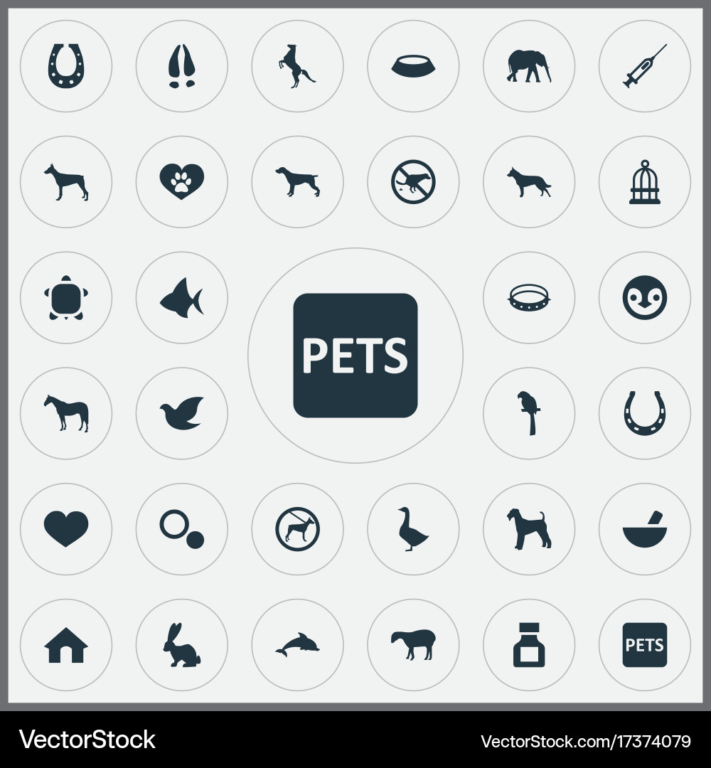 Set of simple zoo icons Vector Image