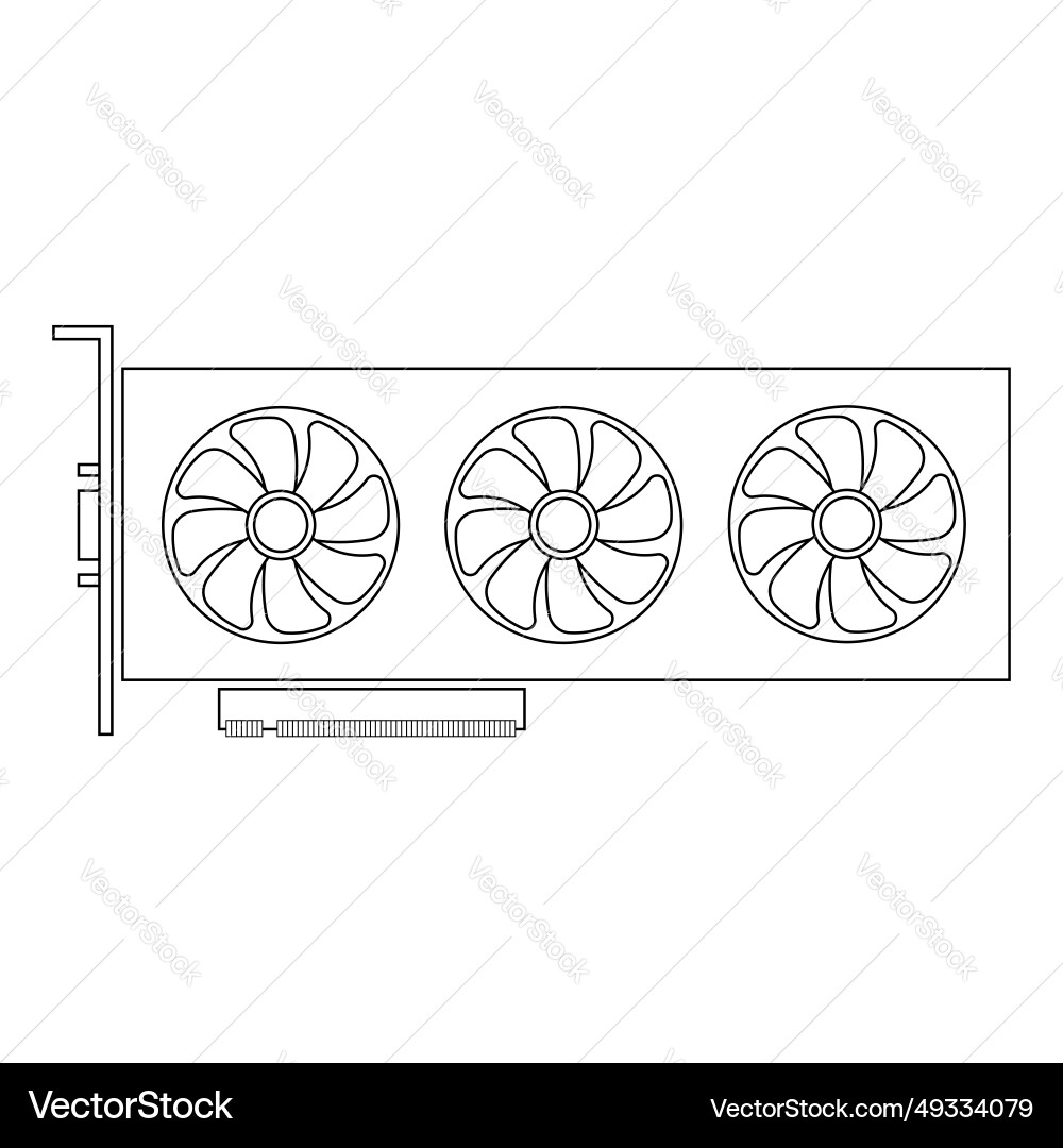 Simple of graphics card gpu personal computer vector image