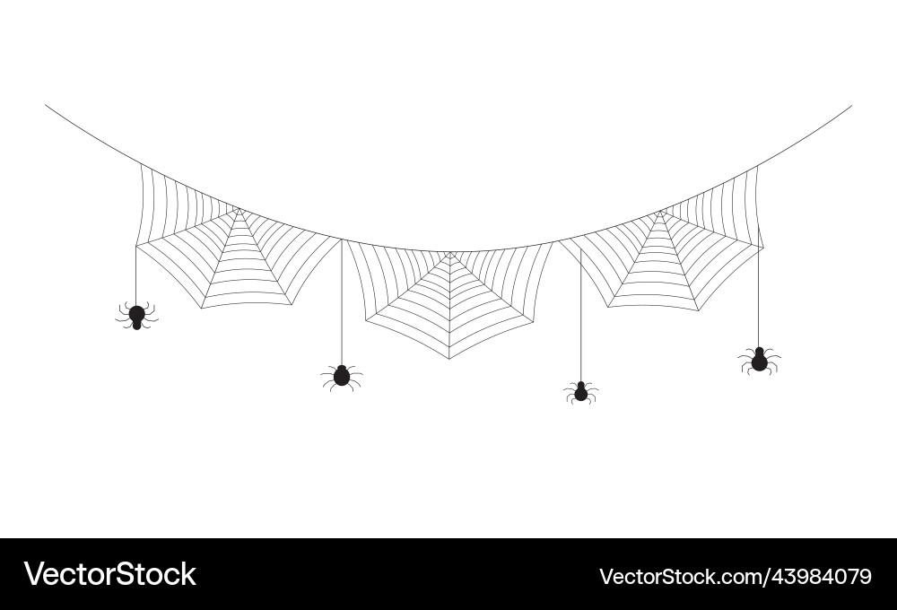 Spider web bunting halloween spiderweb cobweb Vector Image
